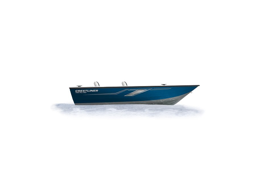 Crestliner 1750 PRO TILLER Silver base True Blue accent