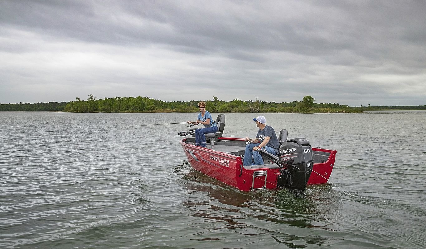 Crestliner 1750 PRO TILLER Black base Silver accent
