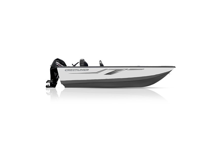 Crestliner 1650 PRO TILLER Gun Metal base White accent