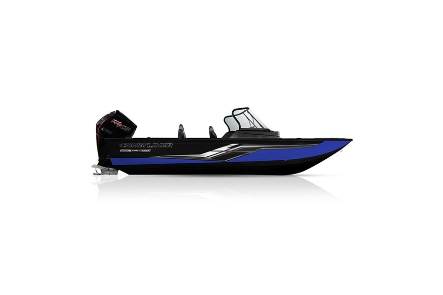 Crestliner 2050 FISH HAWK Black base True Blue accent