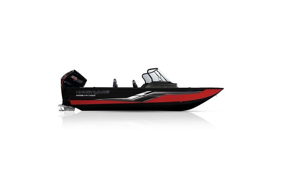 Crestliner 2050 FISH HAWK Black base Fire Red accent
