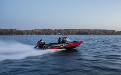 Crestliner 2050 FISH HAWK Black base Fire Red accent