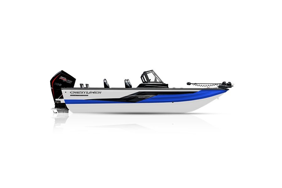 Crestliner 2050 FISH HAWK White base True Blue accent