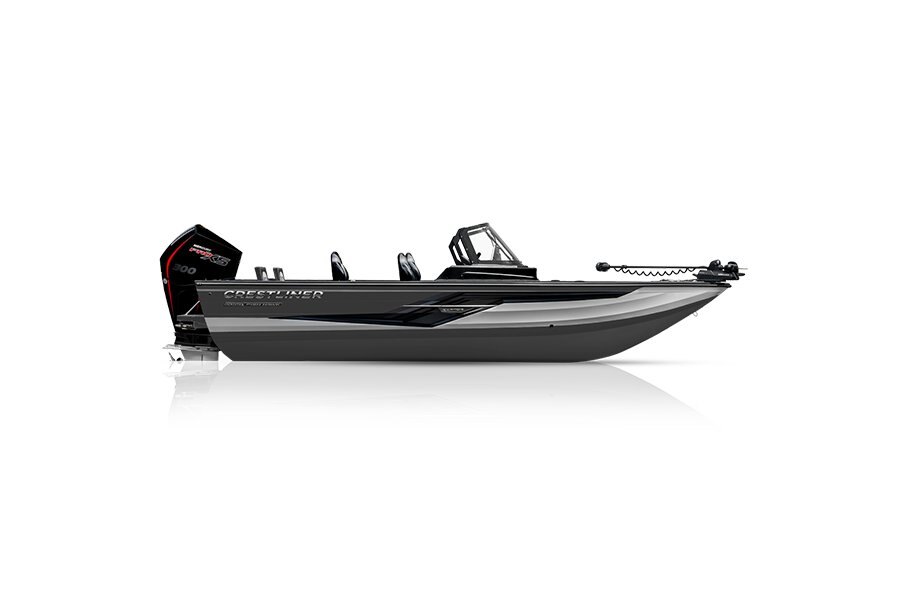 Crestliner 2050 FISH HAWK Gun Metal base White accent