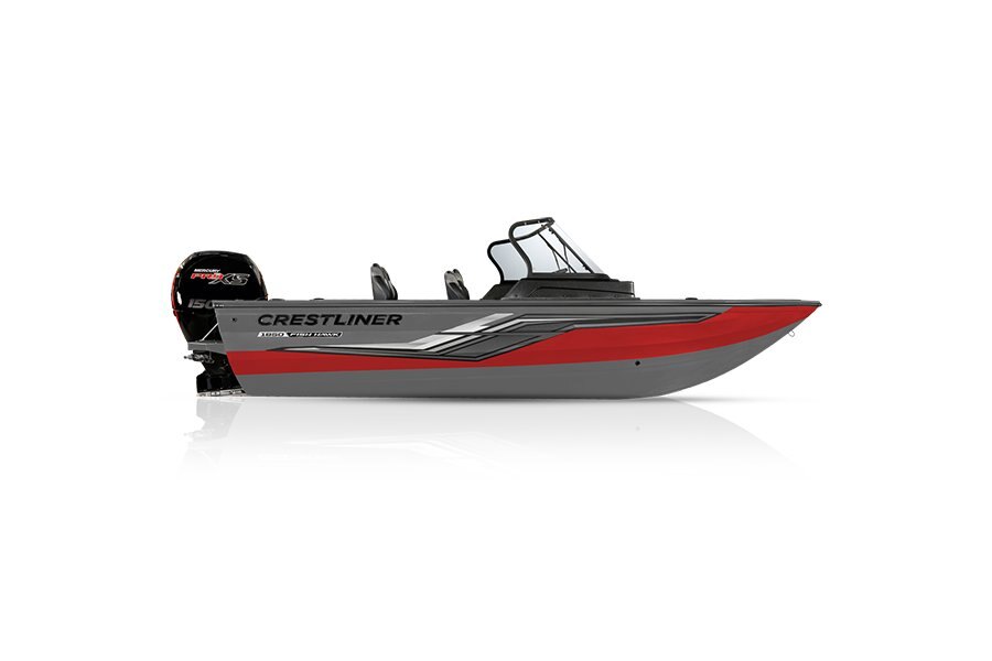 Crestliner 1850 FISH HAWK Silver base Fire Red accent
