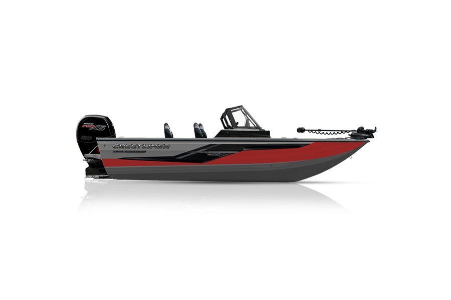 Crestliner 1850 FISH HAWK Silver base Fire Red accent