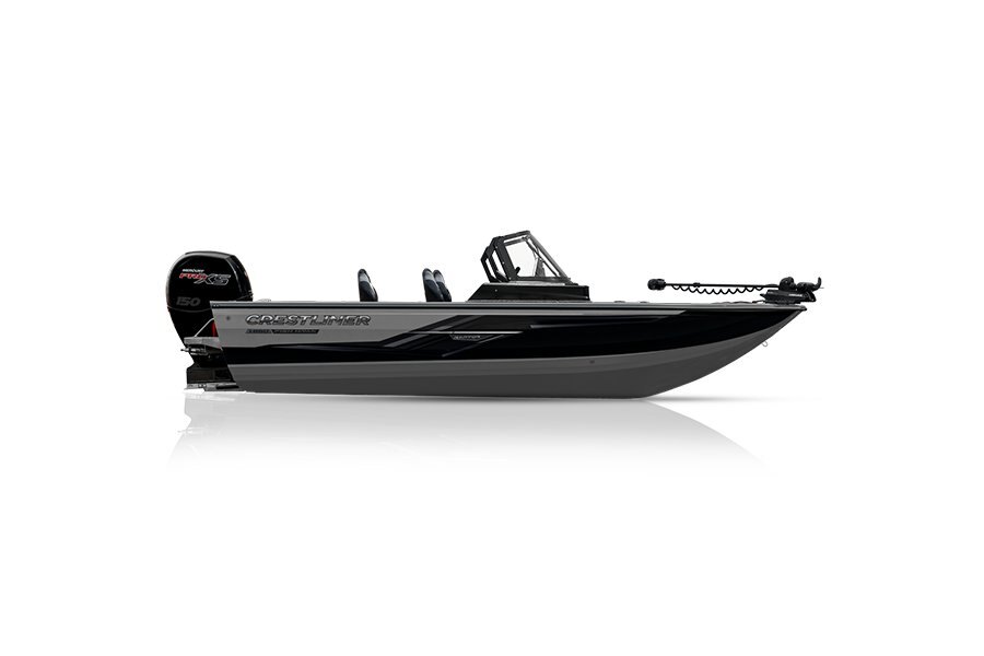Crestliner 1850 FISH HAWK Silver base Black accent