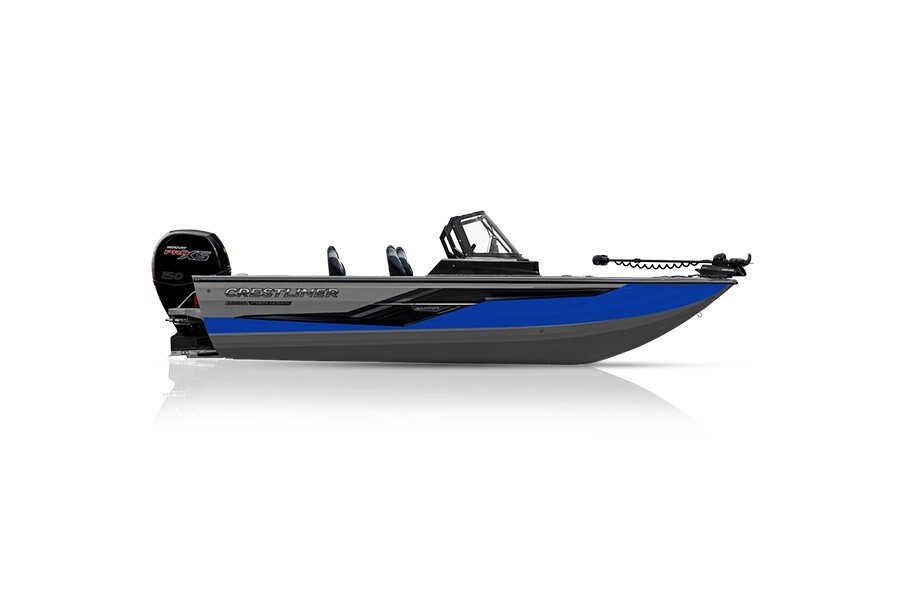 Crestliner 1850 FISH HAWK Silver base True Blue accent