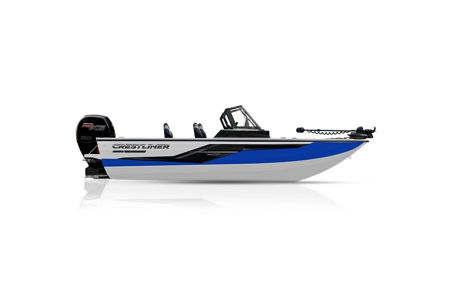 Crestliner 1850 FISH HAWK White base True Blue accent