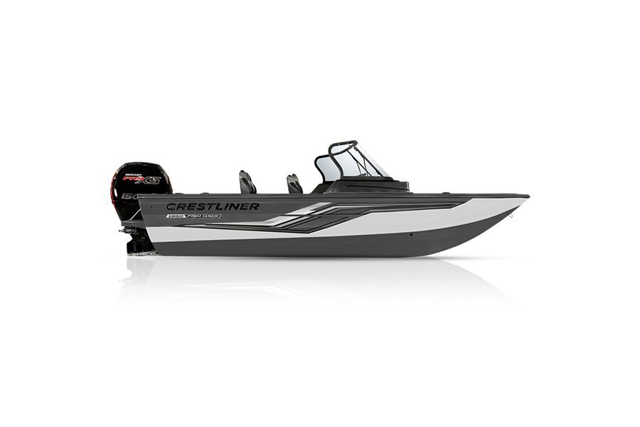 Crestliner 1850 FISH HAWK Gun Metal base White accent