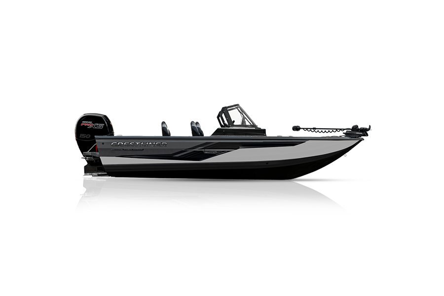 Crestliner 1850 FISH HAWK Gun Metal base White accent