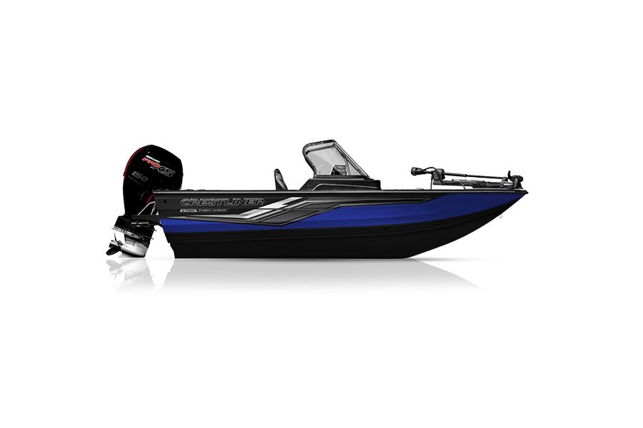 Crestliner 1750 FISH HAWK Black base True Blue accent