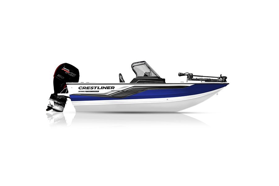 Crestliner 1750 FISH HAWK White base True Blue accent