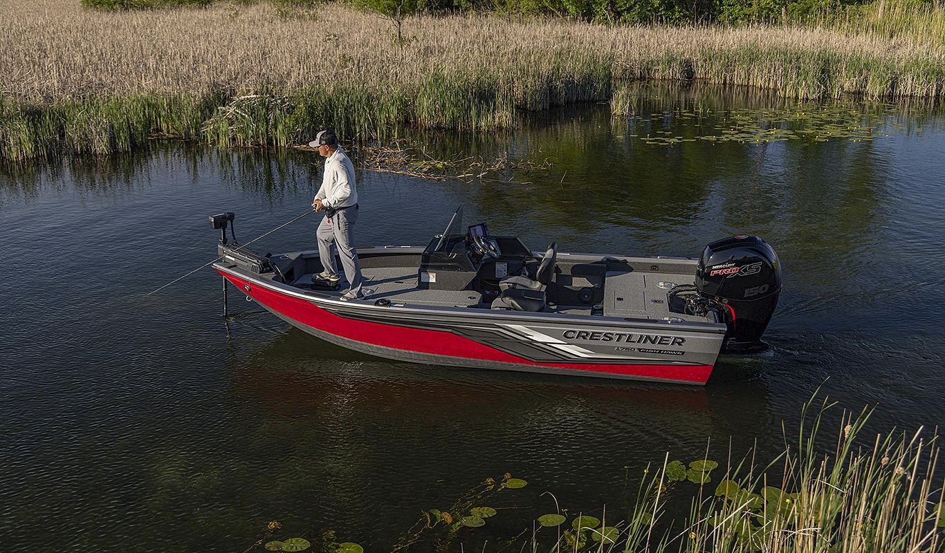 Crestliner 1750 FISH HAWK Gun Metal base Black accent