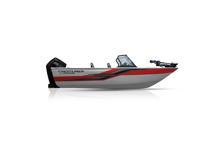 Crestliner 1950 SUPER HAWK Silver base Fire Red accent