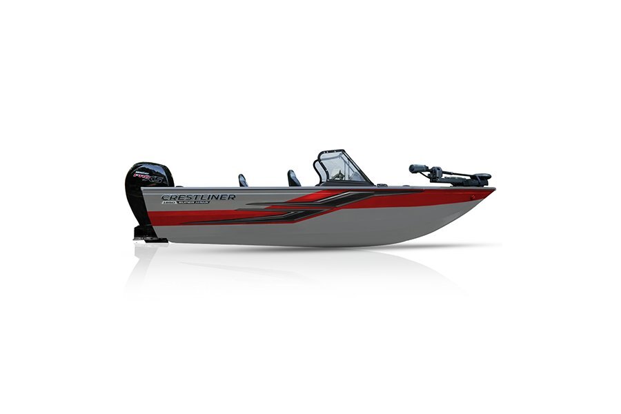 Crestliner 1850 SUPER HAWK Silver base Fire Red accent