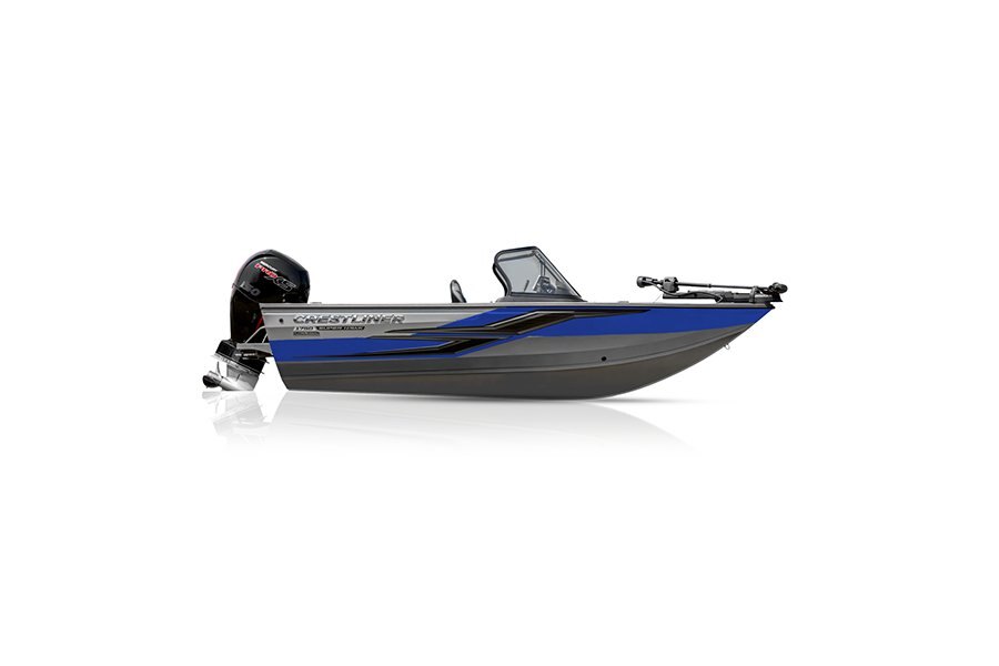 Crestliner 1750 SUPER HAWK Silver base True Blue accent