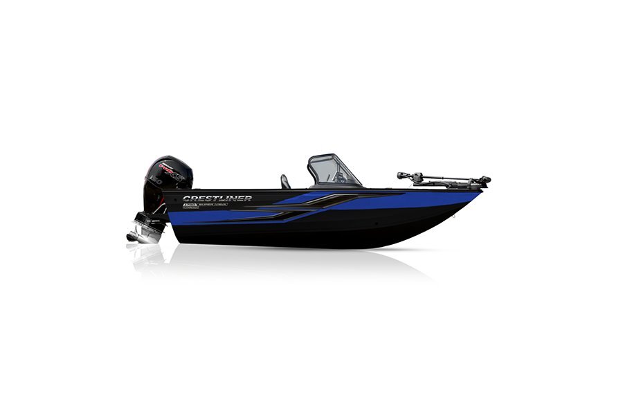 Crestliner 1750 SUPER HAWK Black base True Blue accent