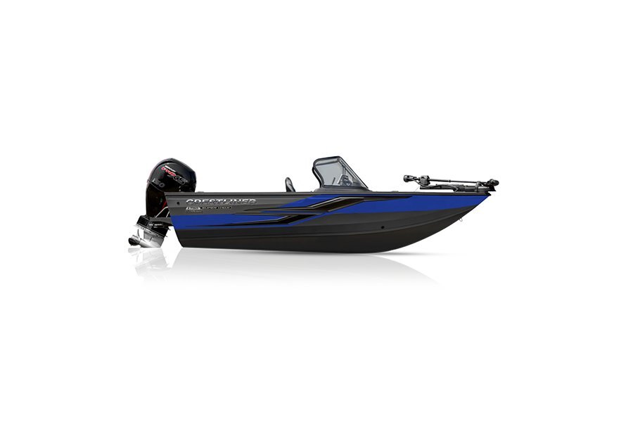 Crestliner 1750 SUPER HAWK Gun Metal base True Blue accent