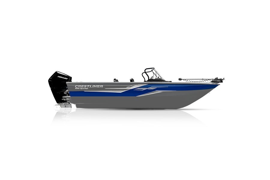 Crestliner 2250 SPORTFISH Silver base True Blue accent