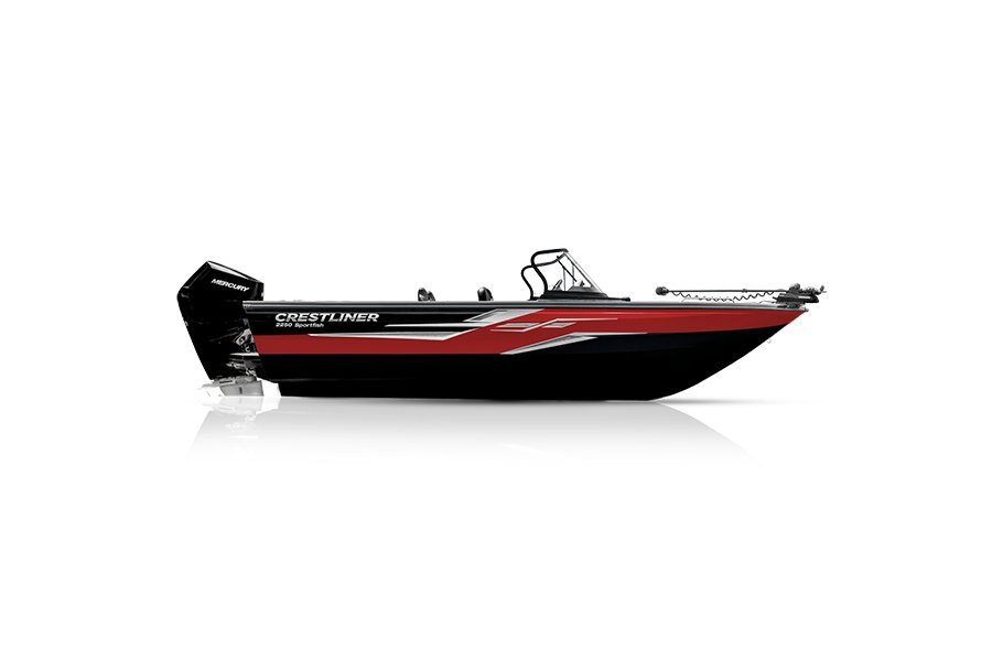 Crestliner 2250 SPORTFISH Black base Fire Red accent