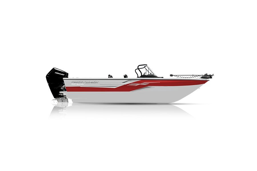 Crestliner 2250 SPORTFISH White base Fire Red accent