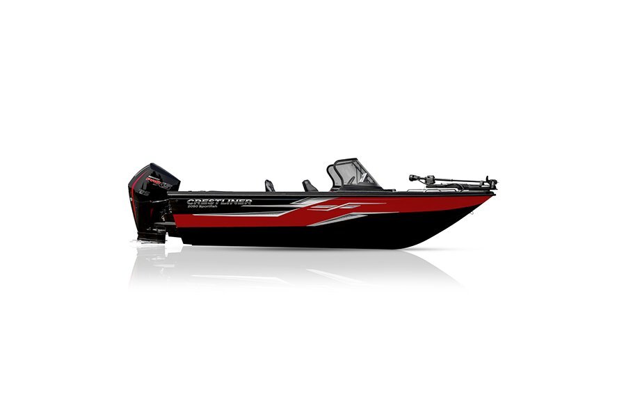 Crestliner 2050 SPORTFISH Black base Fire Red accent