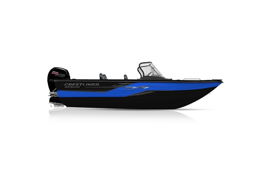 Crestliner 1850 SPORTFISH Black base True Blue accent