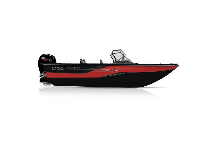 Crestliner 1850 SPORTFISH Black base Fire Red accent