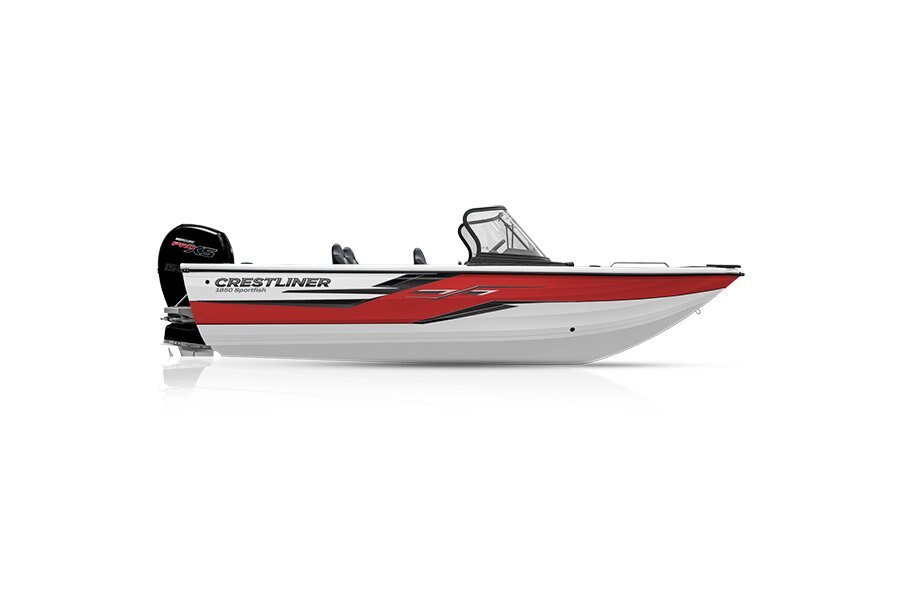 Crestliner 1850 SPORTFISH White base Fire Red accent
