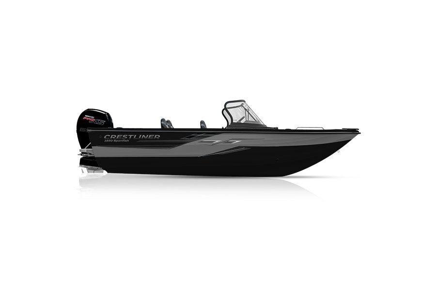 Crestliner 1850 SPORTFISH Black base Gun Metal accent