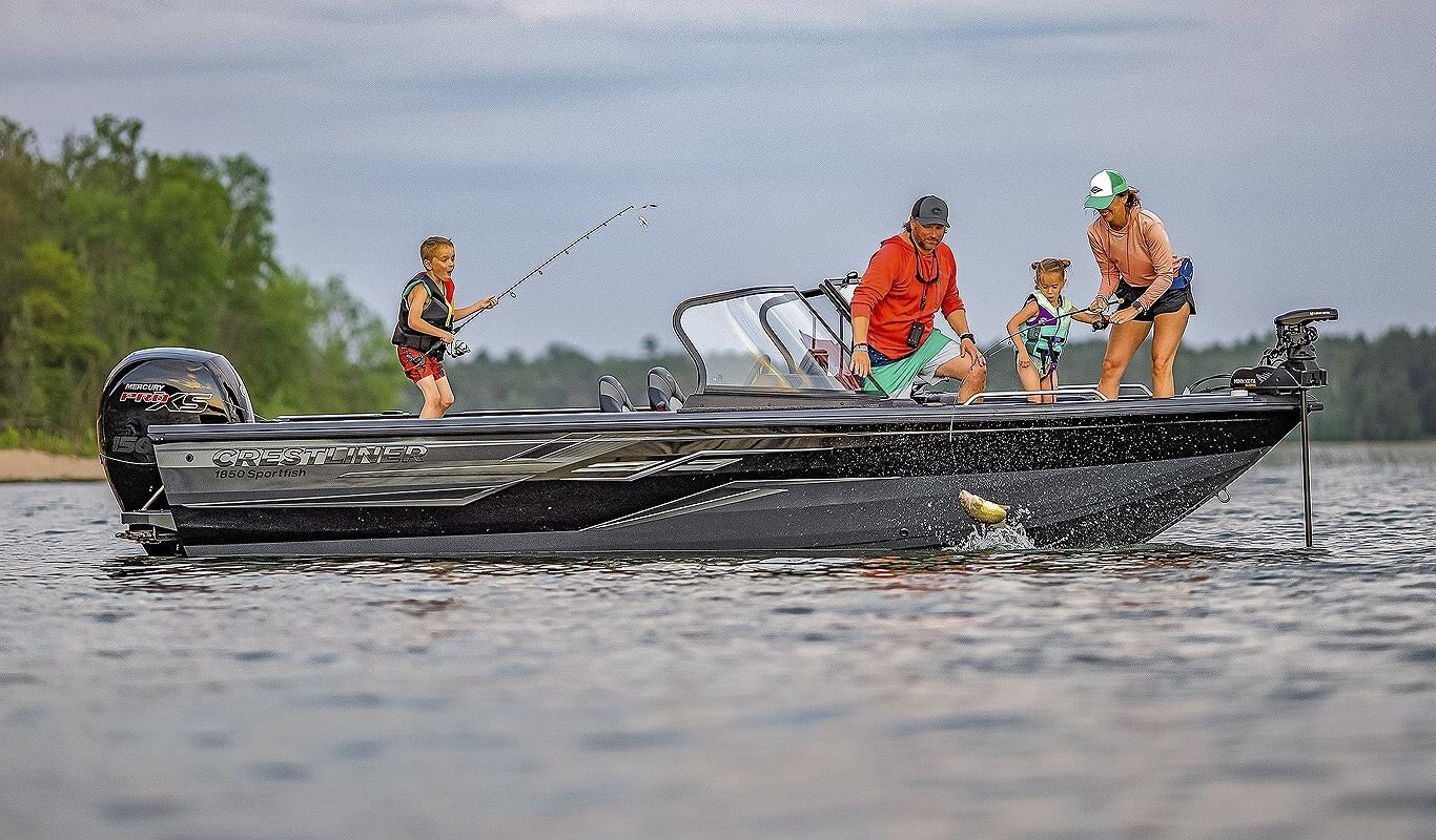 Crestliner 1850 SPORTFISH Black base Gun Metal accent