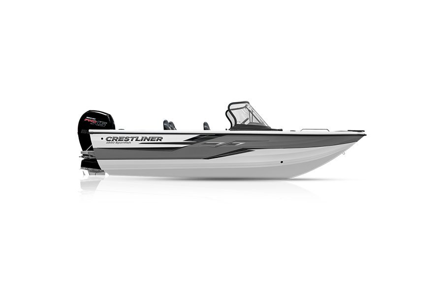 Crestliner 1850 SPORTFISH White base Gun Metal accent