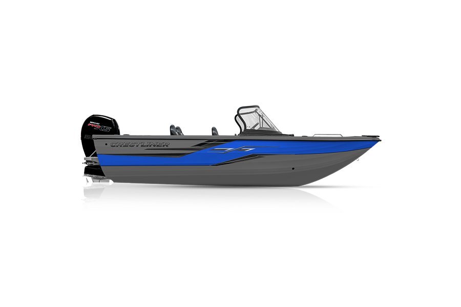 Crestliner 1850 SPORTFISH Gun Metal base True Blue accent