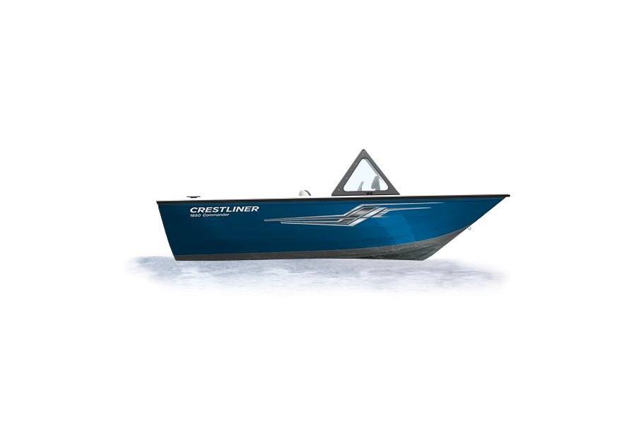 Crestliner 2050 COMMANDER Gun Metal base True Blue accent