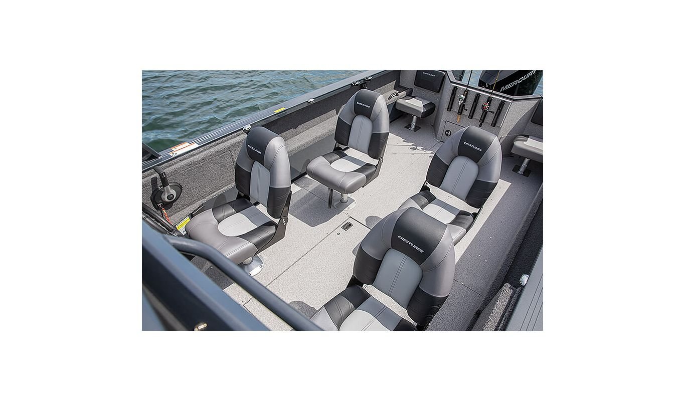 Crestliner 2050 COMMANDER Gun Metal base True Blue accent