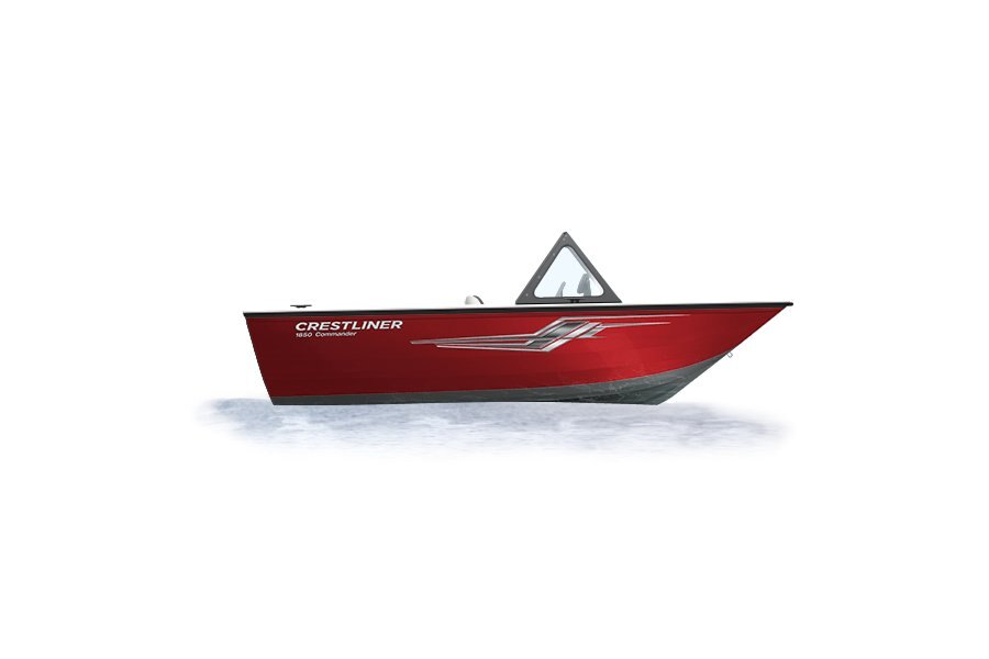 Crestliner 1850 COMMANDER Gun Metal base Fire Red accent