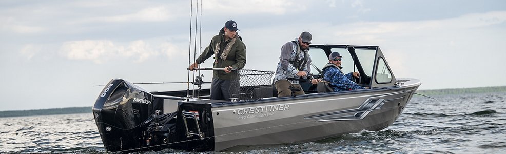 Crestliner 2050 COMMANDER ELITE Black base Fire Red accent