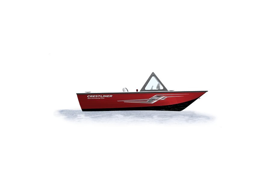 Crestliner 1850 COMMANDER ELITE Black base Fire Red accent