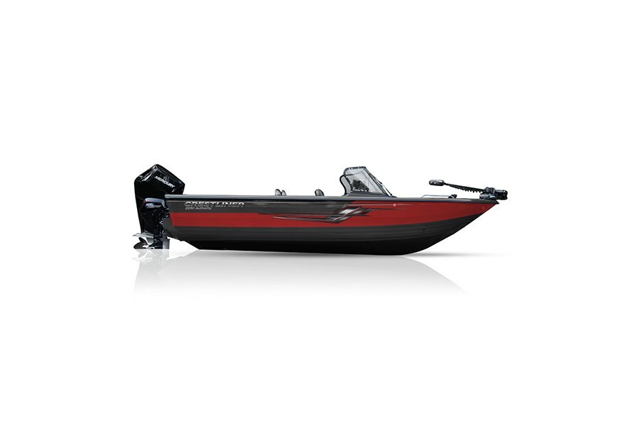 Crestliner 2250 AUTHORITY Gun Metal base Fire Red accent