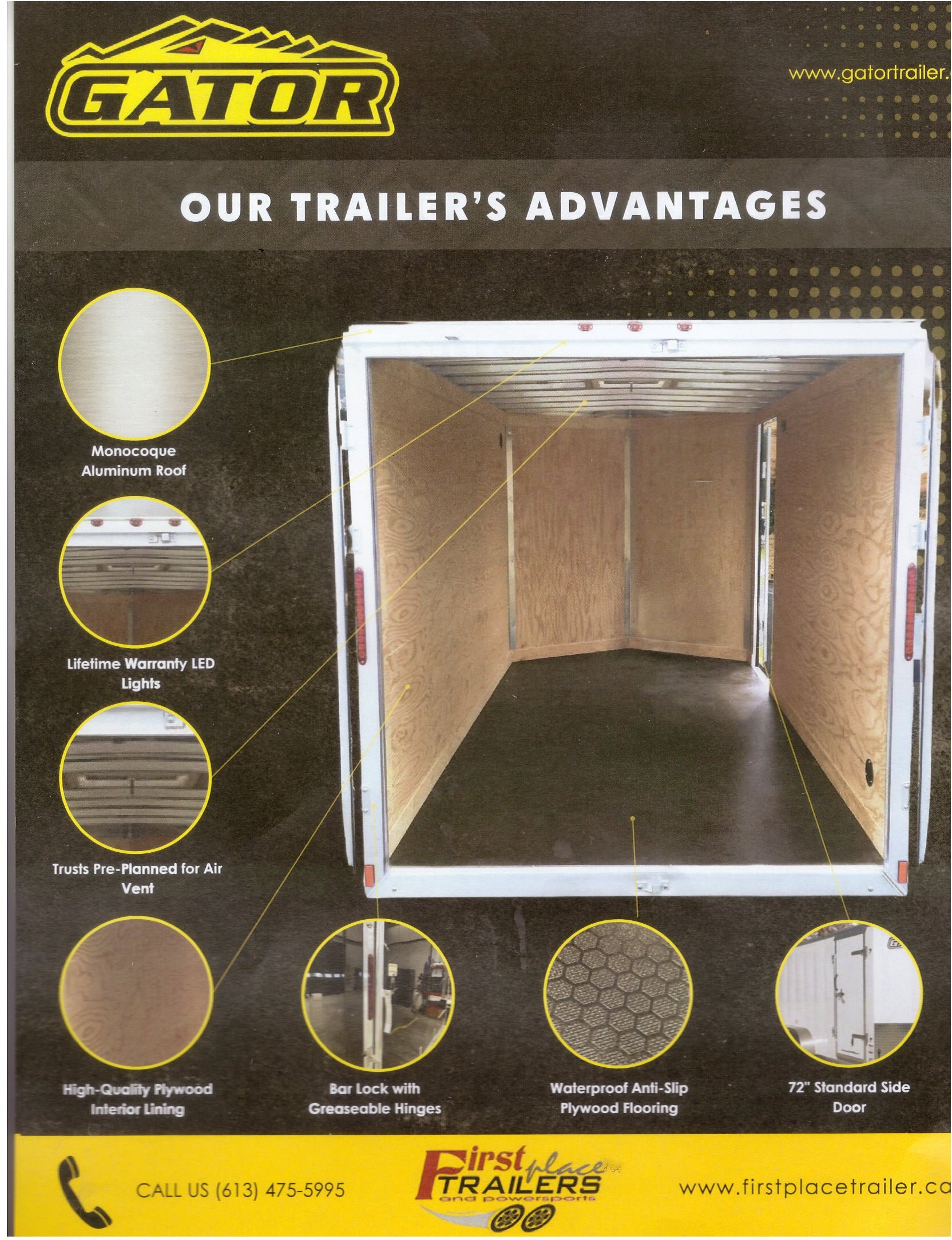 2026 Gator 7x14 with 7 interior height, Ramp with tandem 5k Axles