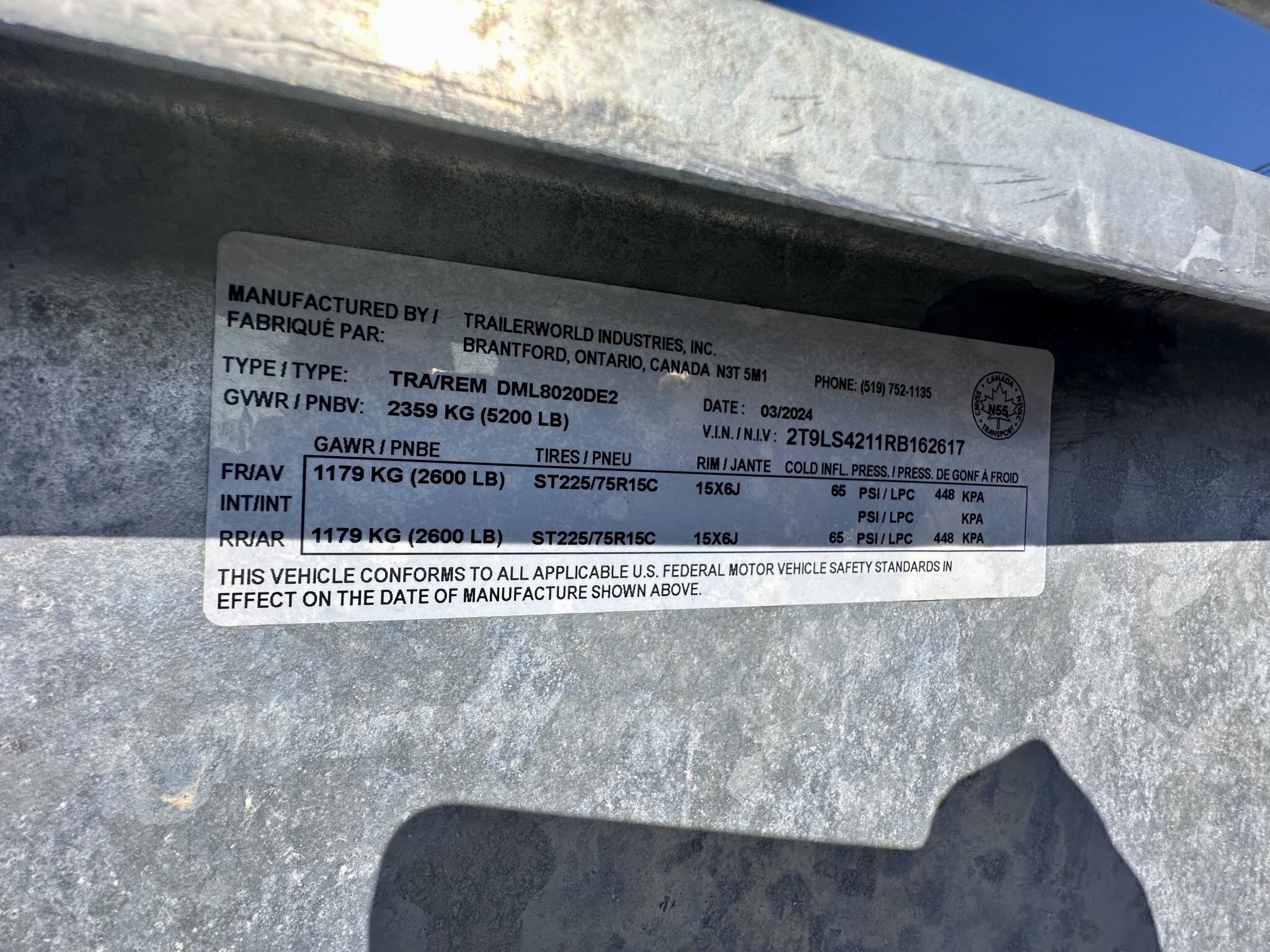 2024 DURA TRAILER 80X20 5 TON GALVANIZED LANDSCAPE TRAILER