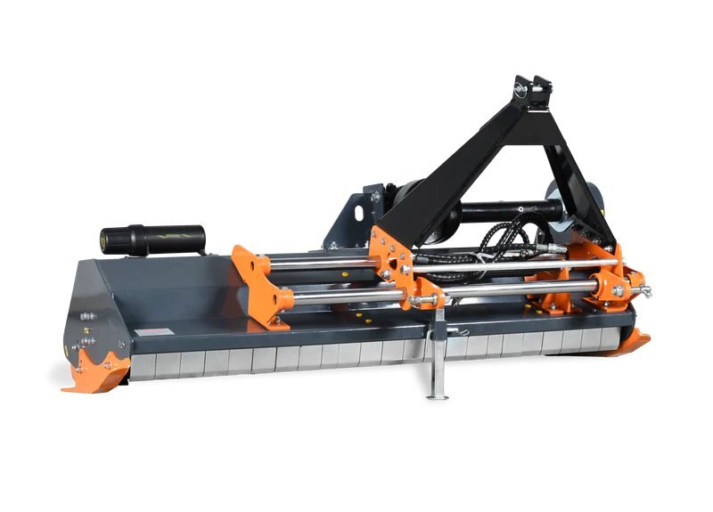 58-inch side-mounted mulcher, 18 hammers, external gearbox