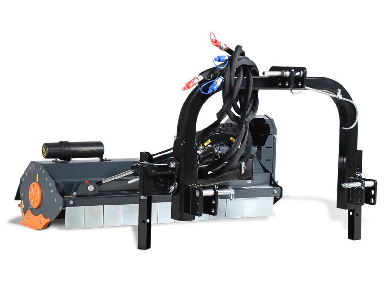 64-inch rear-mounted mulcher, 22 hammers, hydraulic side shift with UFO