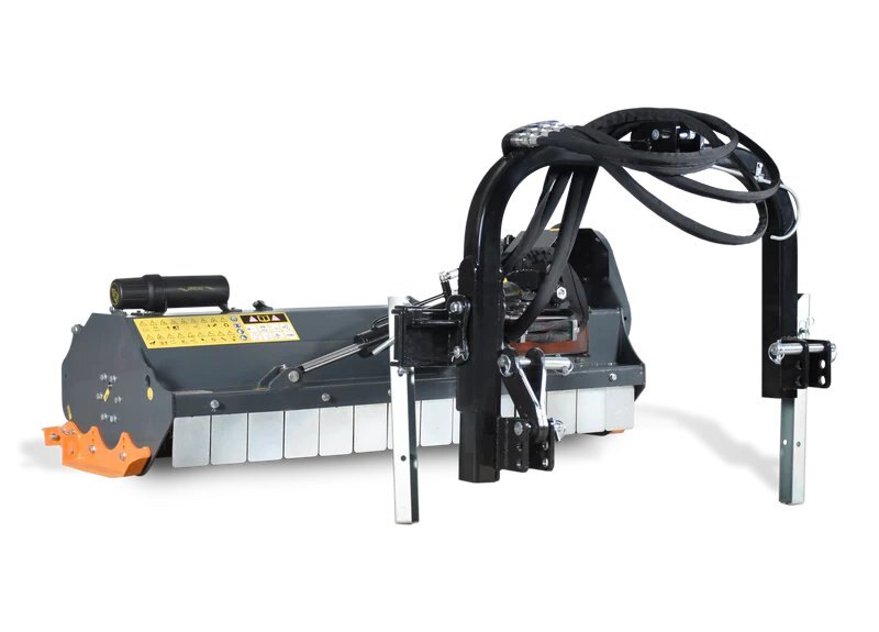 58-inch side-mounted mulcher, 18 hammers, internal gearbox