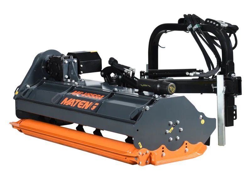 48-inch side-mounted mulcher, 18 hammers, internal gearbox (Available January 30, 2027)