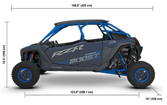 2027 Polaris® RZR Pro R 4 Boost Ultimate 4 Seat Azure Stealth Gray