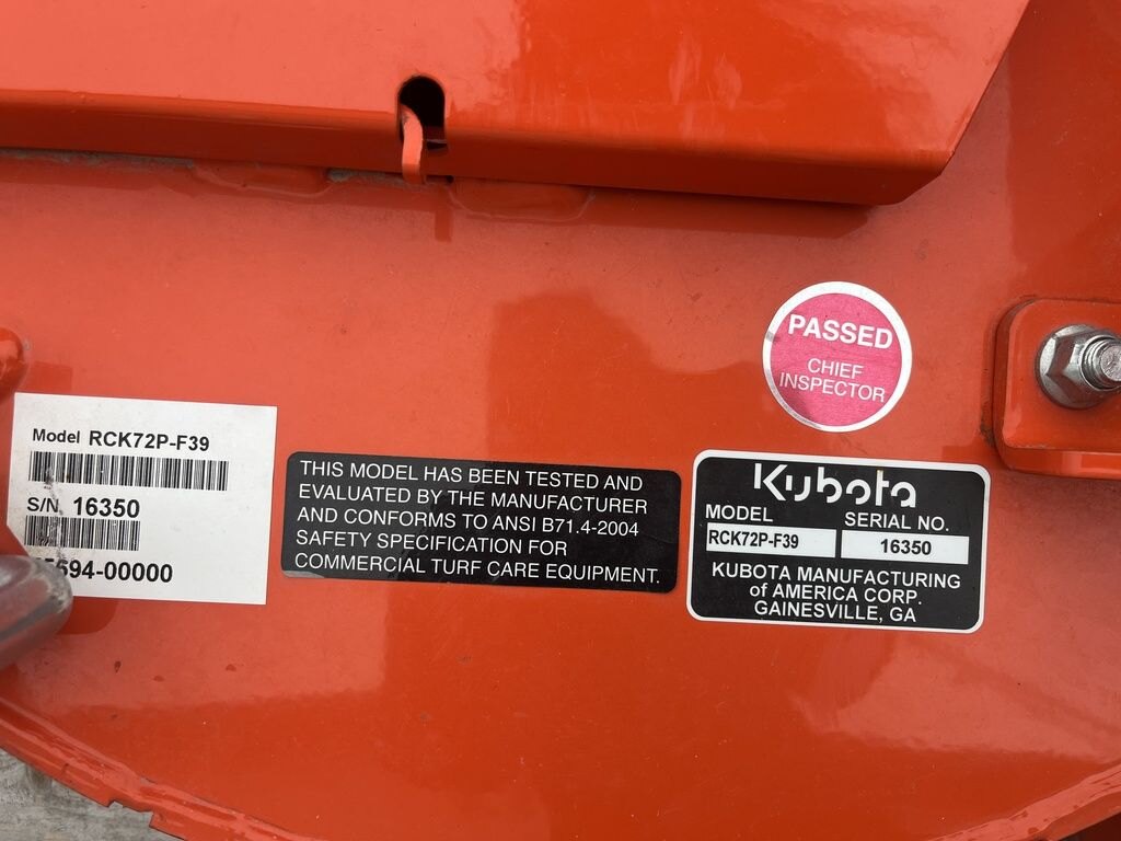 2025 Kubota RCK72P F39 Front Mount Rotary Mower Deck