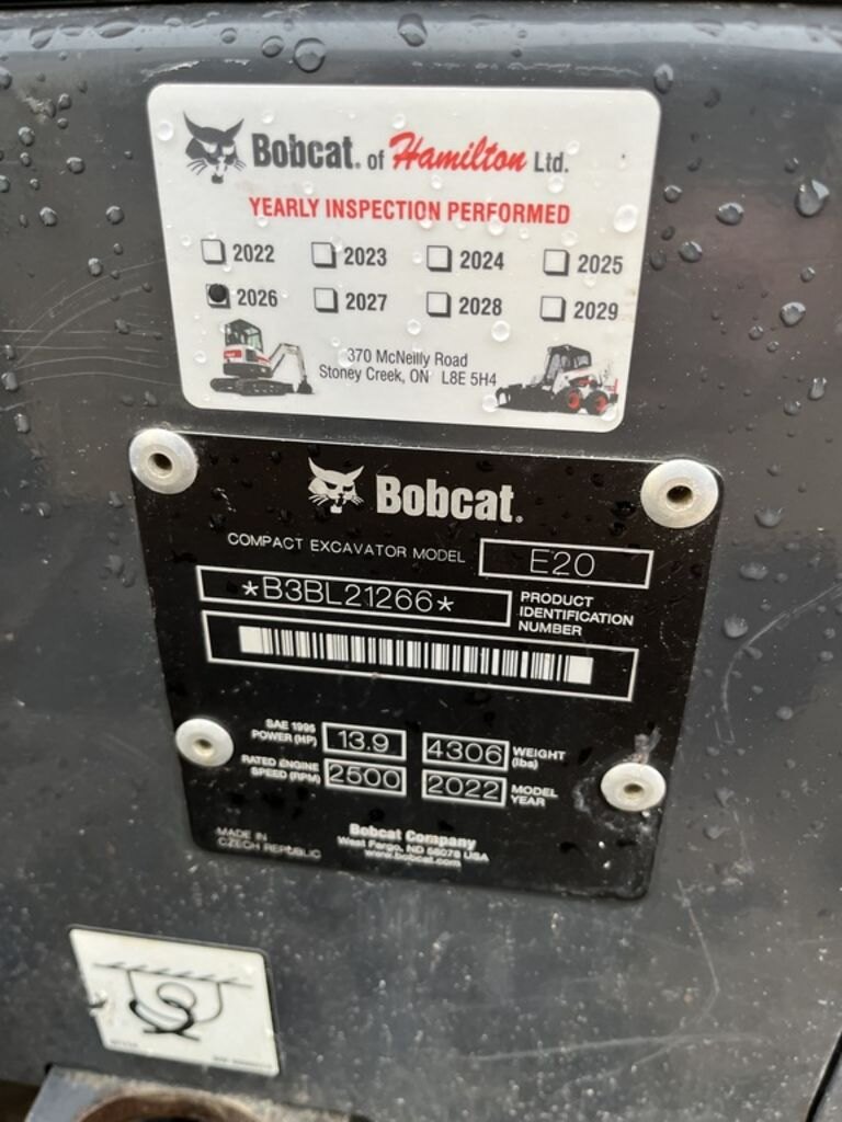 2022 Bobcat Compact Excavators E20