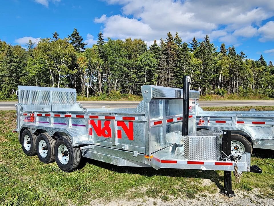 2025 N&N 7x21 Galvanized Split Tilt Deck Trailer – 14K GVWR, Winch Plate, 10,200 lb Payload